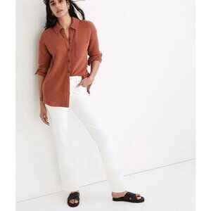 Madewell The Mid Rise Perfect Vintage Straight Jean White Sz 24